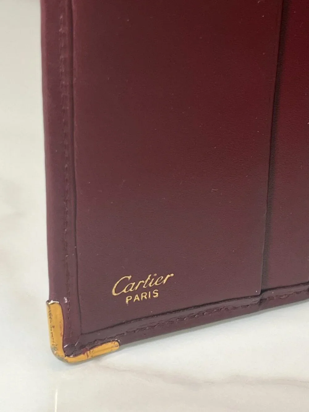 Cartier Must de Cartier Burgundy Leather Bifold Wallet Full Inclusion - Picture 9 of 12